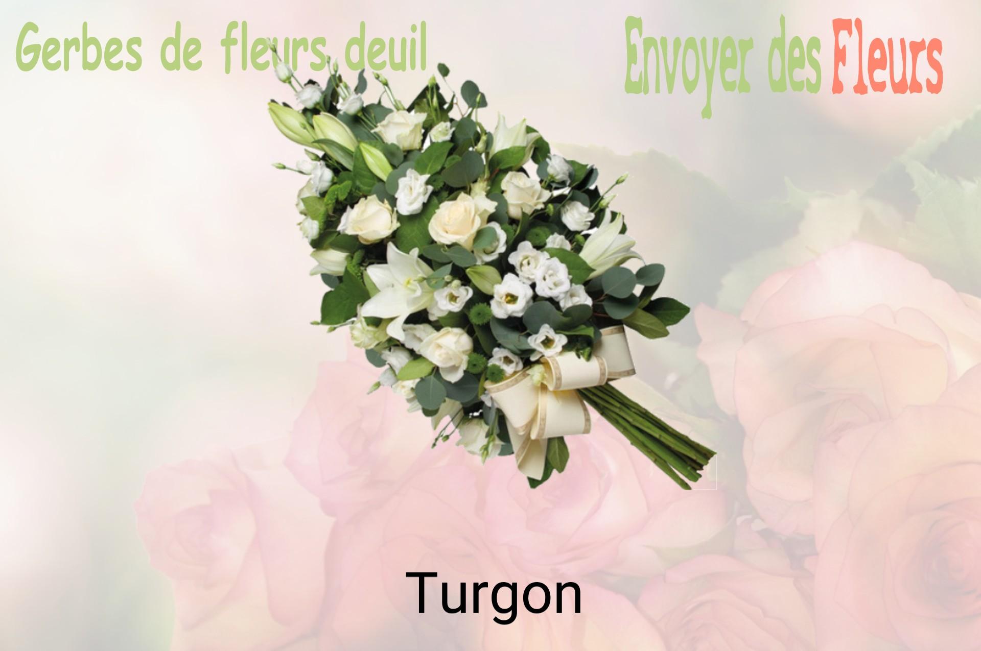 Gerbe de fleurs de deuil livrée à Turgon